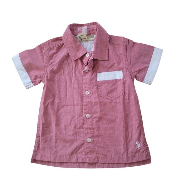Well Dressed Wolf Boy's Short Sleeve Red Shirt